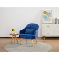 Keira Accent Sofa Arm Chair Fabric Uplholstered Lounge Couch - Dark Blue
