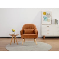 Keira Accent Sofa Arm Chair Fabric Uplholstered Lounge Couch - Orange
