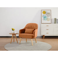 Keira Accent Sofa Arm Chair Fabric Uplholstered Lounge Couch - Orange