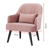 Keira Accent Sofa Arm Chair Fabric Uplholstered Lounge Couch - Pink