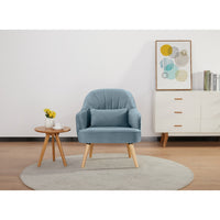Keira Accent Sofa Arm Chair Fabric Uplholstered Lounge Couch - Light Blue