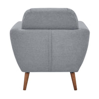 Lilliana 1 Seater Sofa Arm Chair Fabric Uplholstered Lounge Couch - Light Grey