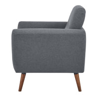 Lilliana 1 Seater Sofa Arm Chair Fabric Uplholstered Lounge Couch - Dark Grey