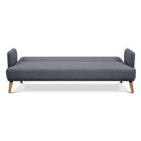 Brianna 3 Seater Sofa Bed Fabric Uplholstered Lounge Couch - Dark Grey