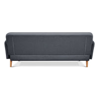 Brianna 3 Seater Sofa Bed Fabric Uplholstered Lounge Couch - Dark Grey