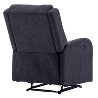 Flynn Recliner ArmChair Fabric Upholstered Sofa Lounge Accent Chair Dark Grey