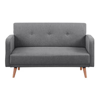 Picasso 2 Seater Fabric Sofa Lounge Couch Dark Grey