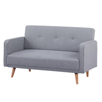 Picasso 2 Seater Fabric Sofa Lounge Couch Light Grey