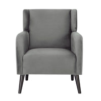 Bianca Set of 2 Accent Sofa Arm Chair Fabric Uplholstered Lounge - Mid Grey