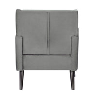 Bianca Set of 2 Accent Sofa Arm Chair Fabric Uplholstered Lounge - Mid Grey