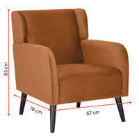 Bianca Set of 2 Accent Sofa Arm Chair Fabric Uplholstered Lounge - Orange