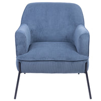 Leah Fabric Armchair Occasional Accent Arm Chair Blue