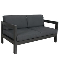 Outie 2 Seater Outdoor Sofa Lounge Aluminium Frame Charcoal
