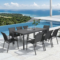 Iberia 178cm Aluminium Outdoor Dining Table Charcoal