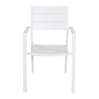 Percy 4pc Set Outdoor Dining Table Chair Aluminium Frame White