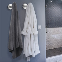2 Pcs Wall Mount Bathroom Towel Hooks Holder Cloth Hanger Hook Kitchen Door Hanger Brushed Nickel
