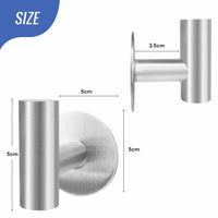 2 Pcs Wall Mount Self Adhesive Bathroom Towel Hooks Holder Cloth Hanger Hook Door Hanger Brushed Nickel