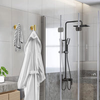 2 Pcs Wall Mount Self Adhesive Bathroom Towel Hooks Holder Cloth Hanger Hook Door Hanger Gold