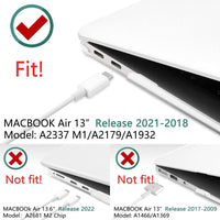 MacBook Air 13 Inch Case 2020 2019 2018, A1932, A2179, A2337 Shell Case Keyboard Cover Clear