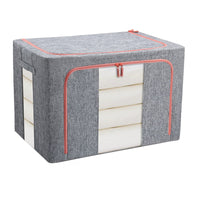66L Cloth Storage Box Closet Organizer Storage Bags Clothes Storage Bags Wardrobe Organizer Idea Grey