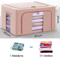 24L Cloth Storage Box Closet Organizer Storage Bags Clothes Storage Bags Wardrobe Organizer Idea PINK