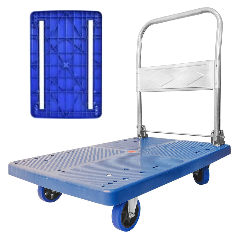 150kg Foldable Warehouse Platform Trolley Truck Dolly Platform Cart Swivel Wheels Moving Cart Flatbed Kings Warehouse Australia