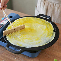 40cm Seasoned Cast Iron Induction Crepes Pan Baking Pancake Tool Pizza Bakeware