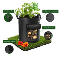 5-Pack 10 Gallons Plant Grow Bag Potato Container Pots with Handles Garden Planter Black