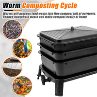 Worm Farm Factory worm wee Composter 30L 4 Trays Compost Bin Worm Farm Composting System
