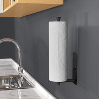 Kitchen Paper Holder Under Cabinet Wall Mount Adhesive Paper Towel Holder Rectangle Black