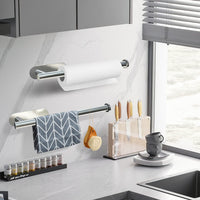 Kitchen Paper Holder Under Cabinet Wall Mount Adhesive Paper Towel Holder  Silver
