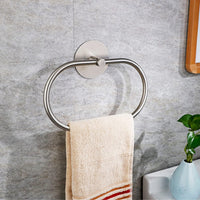 Bathroom Towel Ring Bathroom Towel Rack Adhesive Hand Towels Holder Towel Hanger Silver