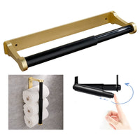 Kitchen Paper Holder Under Cabinet Screw Wall Mount Adhesive Paper Towel Holder Rectangle Gold