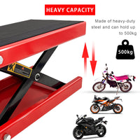 Motorcycle Bike ATV Wide Repair Deck Scissor Lift Jack Crank Hoist Stand 500kg
