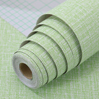 61cm x 10m Green Wallpaper Decor Faux Grasscloth Paper Wall Paper Self Adhesive Removable