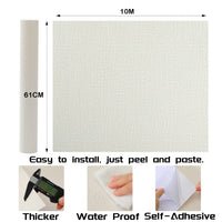 61cm x 10m beige Wallpaper Decor Faux Grasscloth Paper Wall Paper Self Adhesive Removable