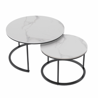 Interior Ave - Executive Stone Nested Coffee Table Set - White & White