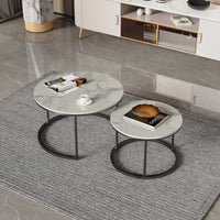 Interior Ave - Executive Stone Nested Coffee Table Set - White & White