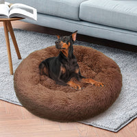 Pawfriends Pet Dog Bed Bedding Warm Plush Round Soft Dog Nest Light Coffee  XXL 120cm