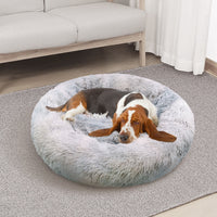 Pawfriends Dog Cat Pet Calming Bed Washable ZIPPER Cover Warm Soft Plush Round Sleeping 120cm