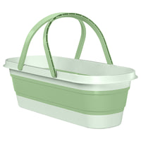 Cleanix Silicone Folding Bucket Household Mop Outdoor Portable Plastic Bucket Grass Green