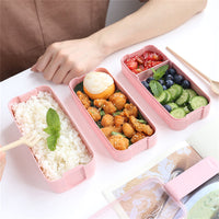 Cookingstuff 3-Layer Bento Box Students Lunch Box Eco-Friendly Leakproof 900ml Food Container