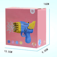 Bubblerainbow 42 Hole Angel Wing Automatic Bubble Blowing Lovely Bubble Gun Launcher Toy Pink