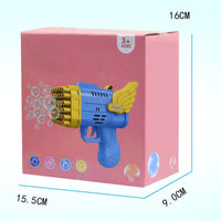 Bubblerainbow 42 Hole Angel Wing Automatic Bubble Blowing Bubble Gun Launcher Toy Yellow