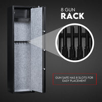8 Gun Safe Firearm Rifle Storage Lock box Steel Cabinet Heavy Duty Locker CAT A+B