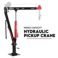 Hydraulic Crane 900kg Pickup Swivel Ute Truck Trailer Lift Hoist Winch Haul