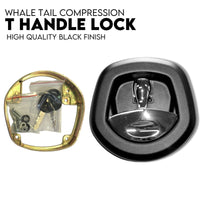Whale Tail T Handle Lock Latch Compression Lock Trailer Toolbox Black Chrome