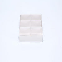 100 Pack of White Card Chocolate Sweet Soap Product Reatail Gift Box - 6 Bay Compartments - Clear Slide On Lid - 12x8x3cm