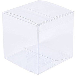 100 Piece Pack -PVC Clear See Through Plastic 15cm Square Cube Box - Large Bomboniere Product Exhibition Gift