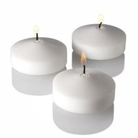 10 Pack of 4 Hour White Floating Candles - 4cm diameter - wedding party decoration